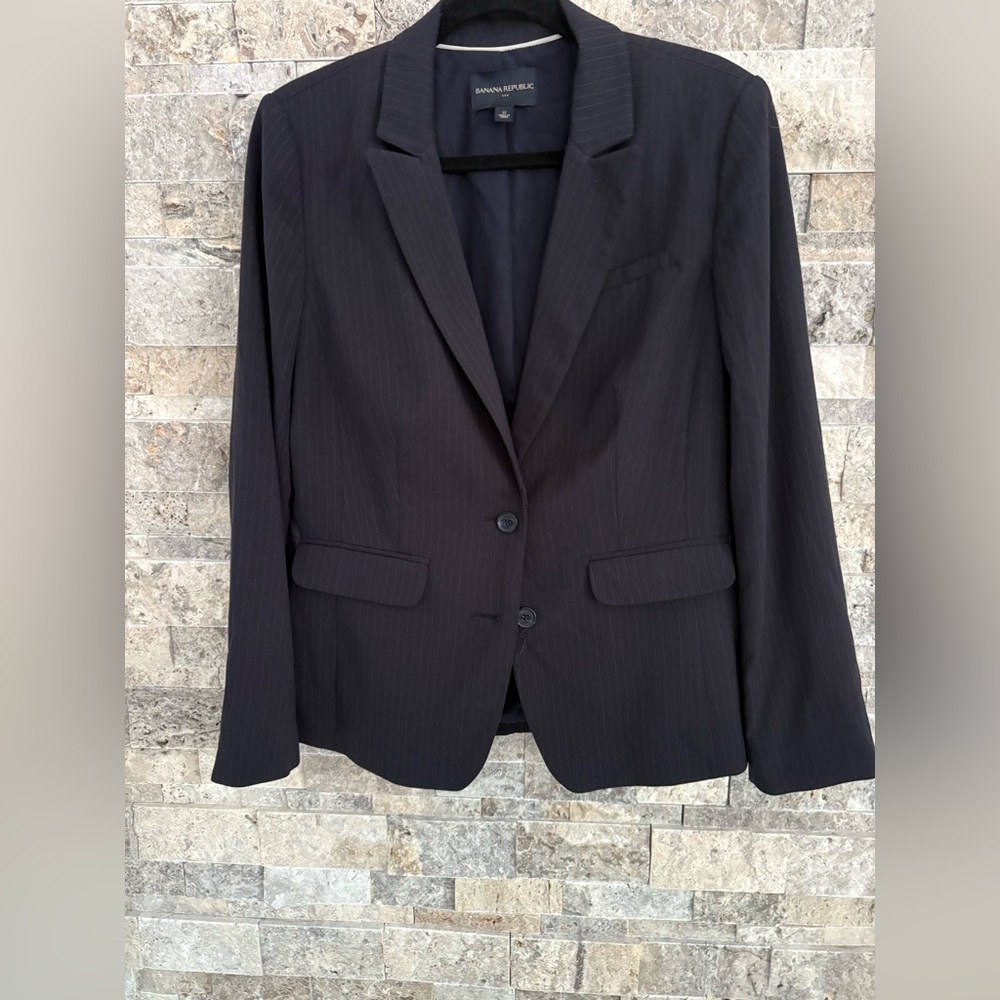 Banana Republic navy blue blazer with stripes , size 12